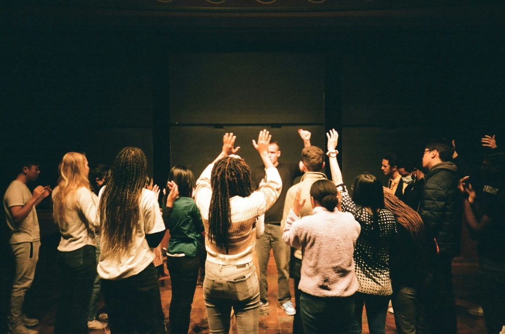 Children and families participating in a Church of Christ children group activity