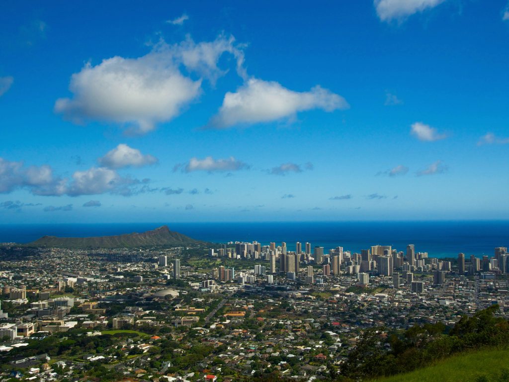 churches of christ in hawaii coastal city skyline